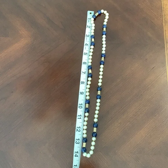Pearl Lapis Necklace - Picture 4 of 5